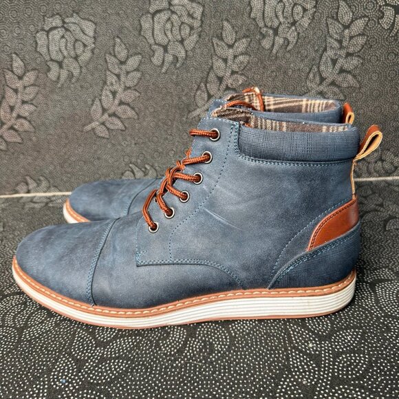 Ferro Aldo Shoes - Ferro Aldo Mens Birt Chukka Boots Size 9.5 Brown & Blue Leather